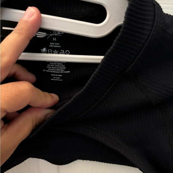 Adam Selman Sport Rib Knit black Shrug Crop Top - Picture 5 of 6